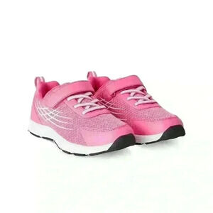 BNWT  Athletic Works Girls' Pink Maxy Sneakers, Size 3 Velcro Slip-On